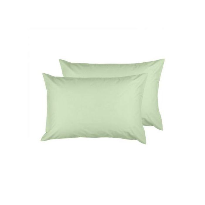 2 Taies d'oreiller  Vert Clair - 50x70 cm - / Antiallergique & Doux