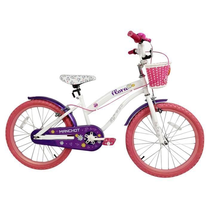 Vélo de ville - Disney - Flora - 20 pouces - Fille - Aluminium - Rose, blanc, mauve