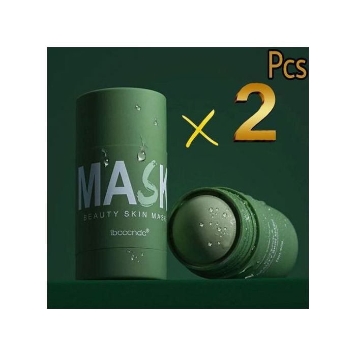Masque à l'Argile Purifiant au Thé Vert : Anti-Acné & Peau Radieuse - 2 pcs