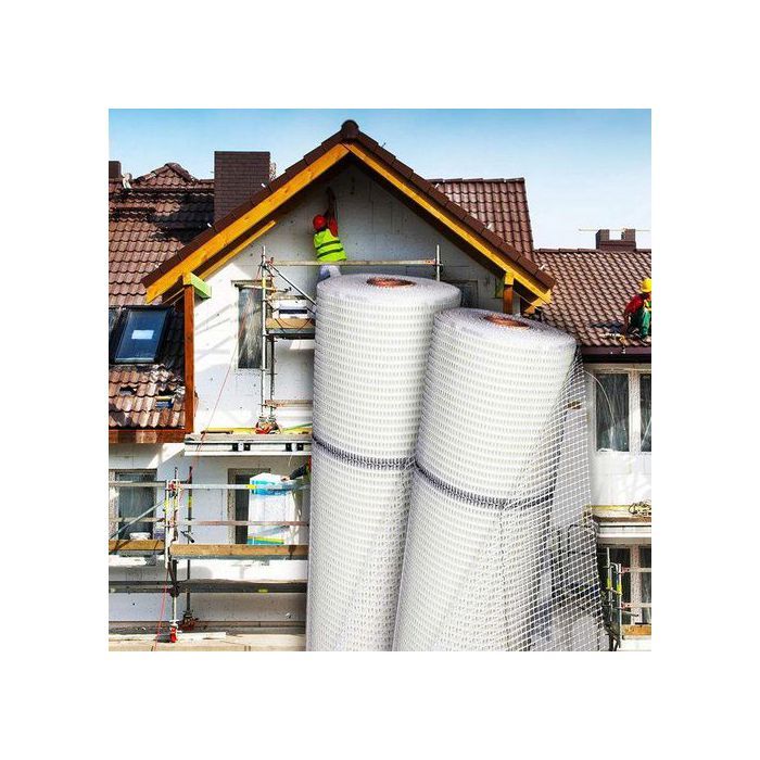 Toile de plâtre en fibre de verre - MARQUE - 1 m x 50 m - 165 g/m² - Blanc - Antidérapante