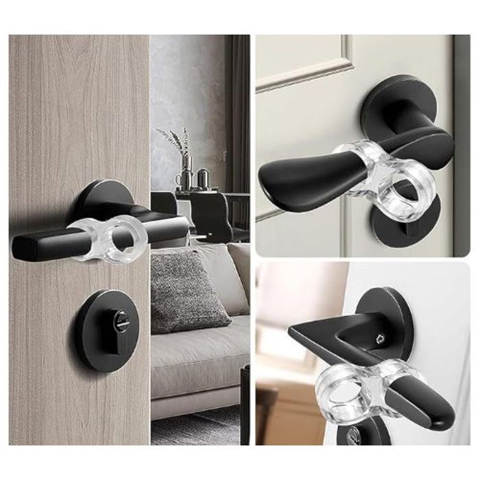 Pack De 4 Pcs Protection Poignée Porte Butée de Porte En Silicone Pour Poignée
