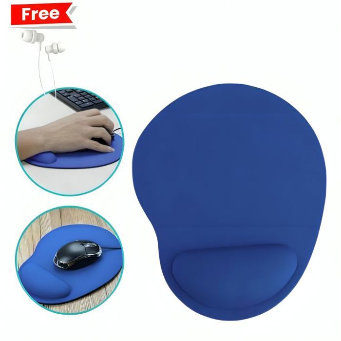 Tapis de Souris Rouge avec Repose-Poignet, Avec écouteurs Gratuit