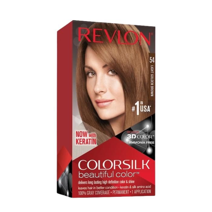 Coloration Permanente - Revlon - N°54 Châtain Doré Clair - Sans Ammoniaque - Sans Parabène - Crème