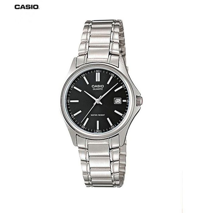 Casio Montre femme Quartz Analogique Date Cadran noir inoxydable ltp-1183A-1adf