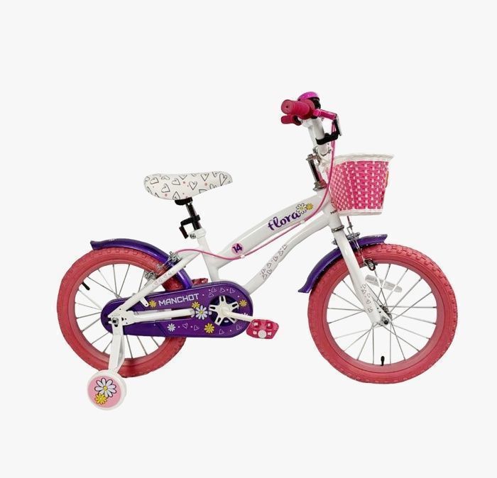 Vélo - Disney - Flora - 14 pouces - Rose - Aluminium - Sécurisé pour enfants