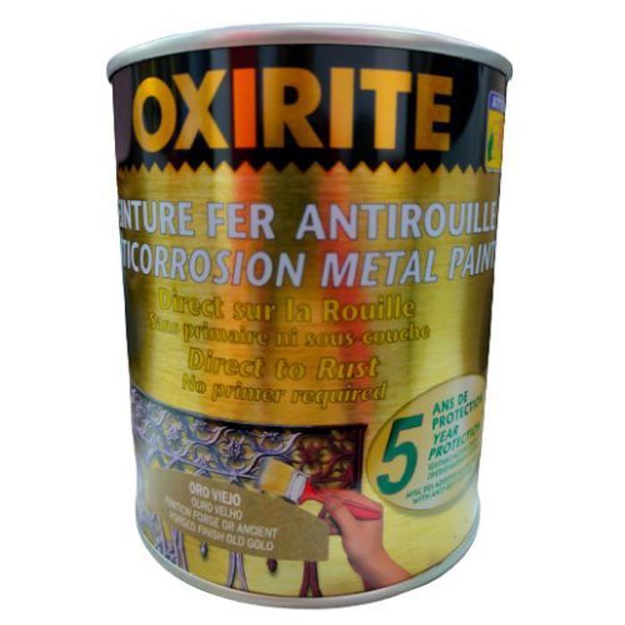 XYLAZEL Oxirite Peinture Métalique Finition Forge Or Ancient Direct sur la rouille 1kg