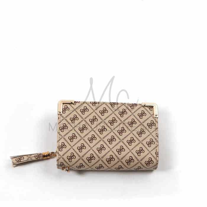 Portefeuille - Sigle - Kaki - Cuir véritable - Souple - Compact