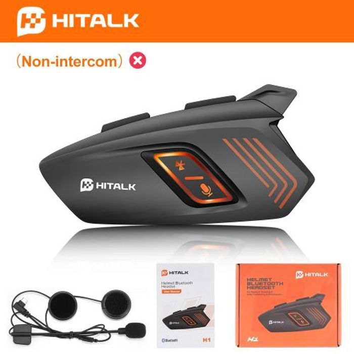 Casque de Moto H1 Sans Fil Bluetooth 5.0, Mains Libres, Étanche IP65