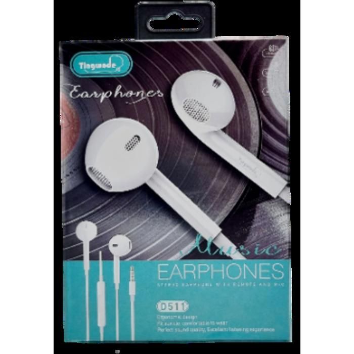 Ecouteurs avec fil - LINSTAR - Microphone intégré - Conception ergonomique - Format bouton - Blanc