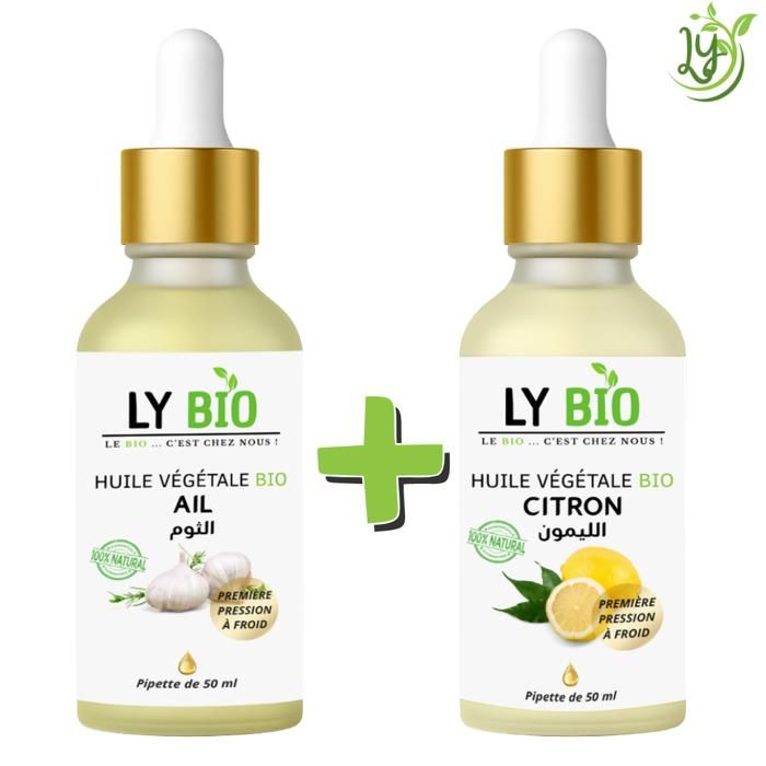 LYBIO PACK HUILE AIL 50ML - PIPETTE + HUILE CITRON 50ML - PIPETTE
