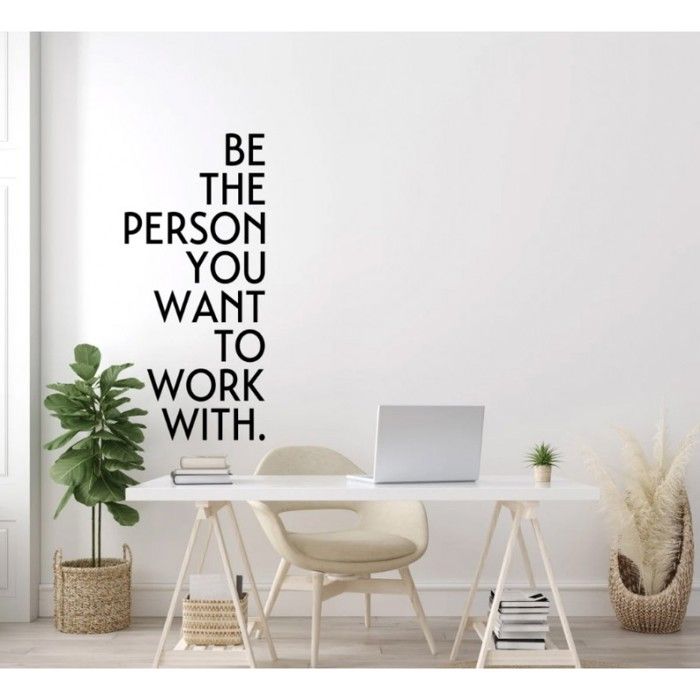 Autocollant mural en vinyle - Inspirant - Noir - 115 cm - Décoration de bureau - Contemporain