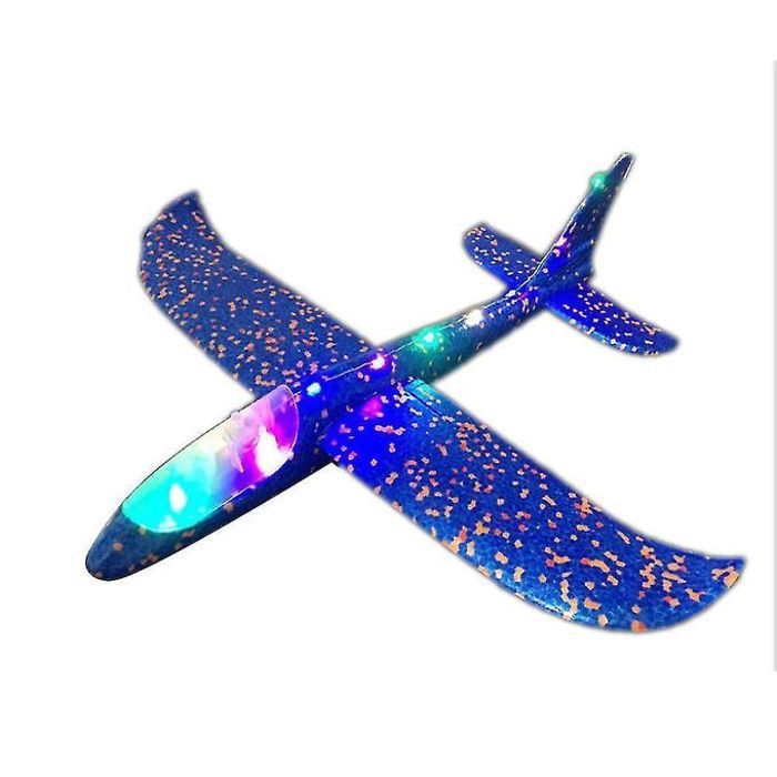 Planeur Avion Jouet en Mousse Epp : Lumières Bleues, Lancement Facile, Amusant pour les Enfants