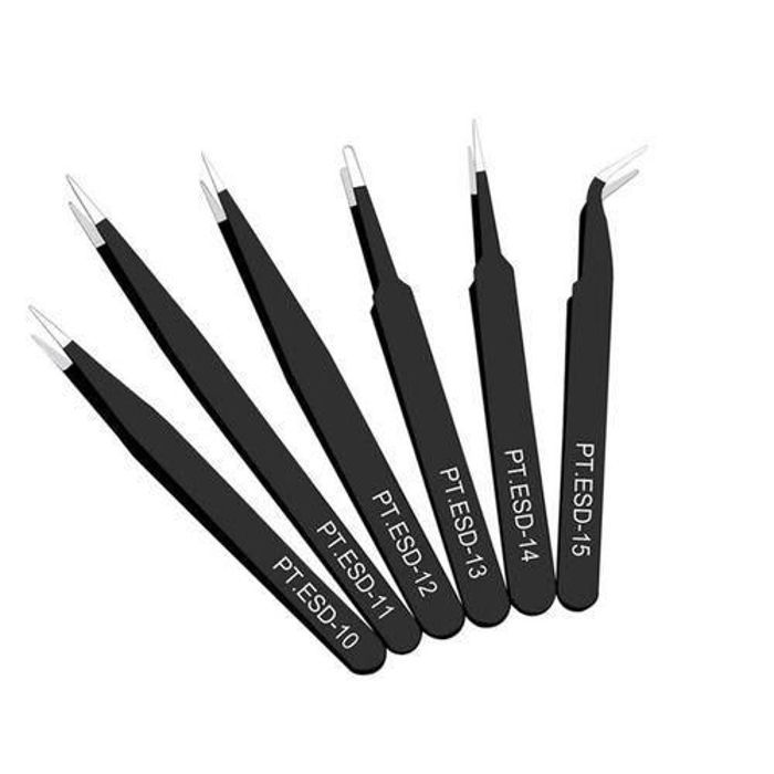 Pince à épiler - Inconnu - 6pcs - Acier inoxydable - Antistatique - Précision élevée