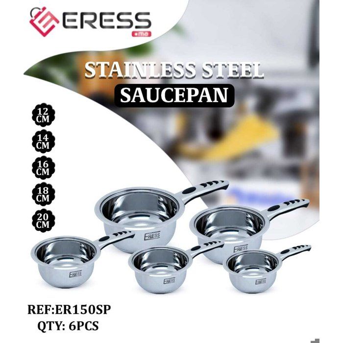 Batterie de Casseroles en Inox – Lot de 6 pièces ERESS