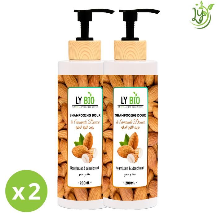 LYBIO PACK SHAMPOOING AMANDE DOUCE 200ML - NOURRISSANT & ADOUCISSANT LOT DE 2 bouteilles