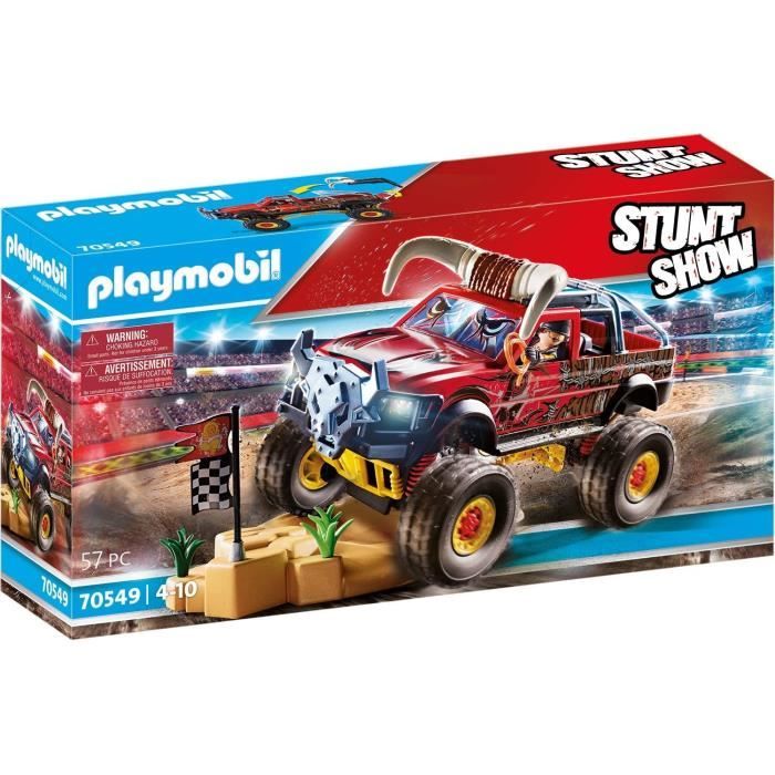 PLAYMOBIL - 70549 - Stuntshow 4x4 de cascade Taureau - Bleu - Mixte - 970g