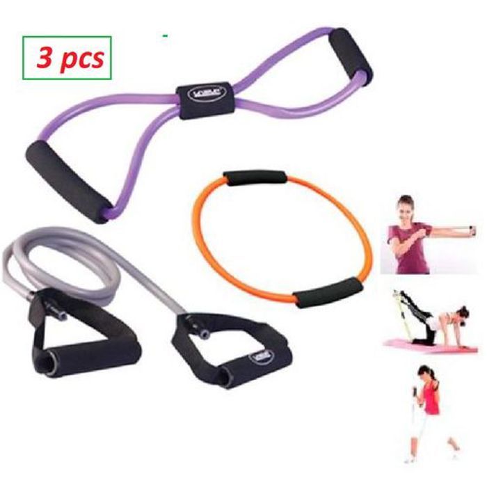Resistance Tubes elastic fitness training muscle training 3 pieces