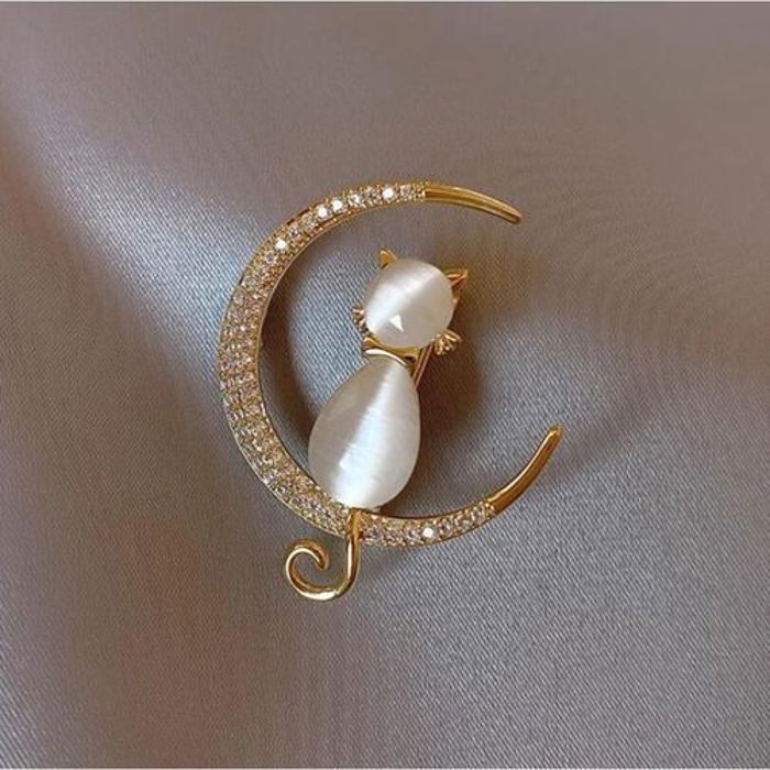 Broches en forme de chat - GENERIC - Corsage de luxe en ZIRCON - Style Vintage - Pour femmes - Couleurs variées
