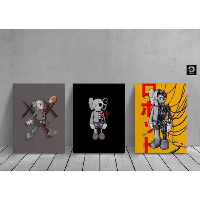 3 petit Tableaux Mural Décoratifs imprimé-kaws