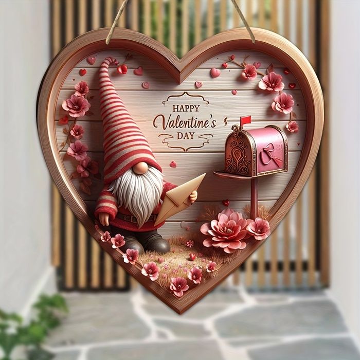Panneau en bois plat et rose en forme de cœur pour la Saint-Valentin, idéal pour la décoration murale. Il sert à de multiples fins p