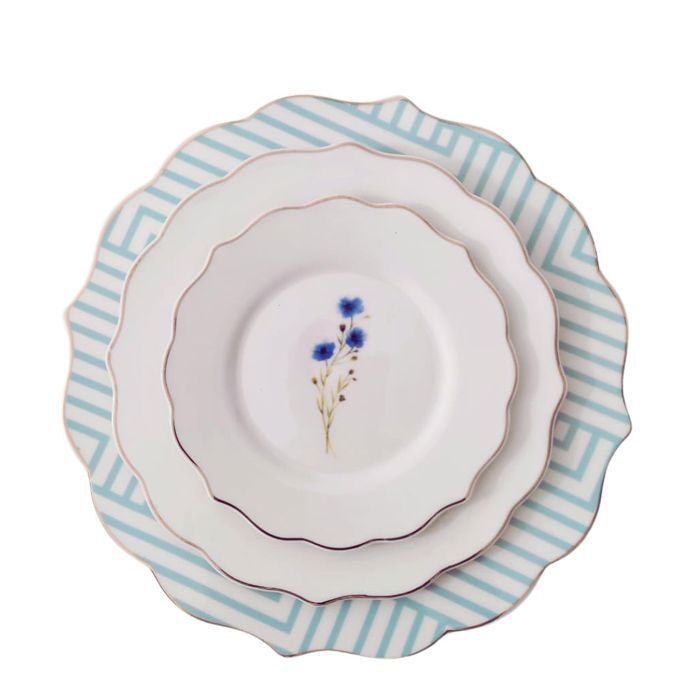 Service de Table - MARQUE - 66-2 - Porcelaine fine - 18 pièces - Motif floral