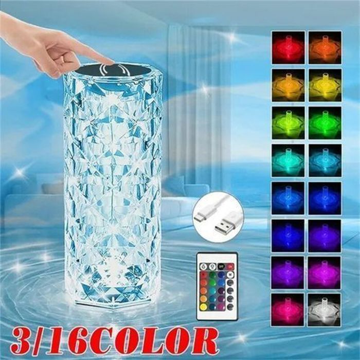 Lampe de décoration - Non spécifié - Modèle diamant - Éclairage multicolore - Télécommande - Rechargeable USB