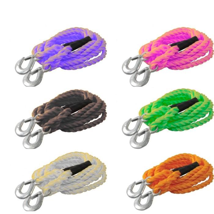 Corde de remorquage 2 tonnes 4.5 m d'urgence essentiel véhicule dépannage(Couleur aléatoire)