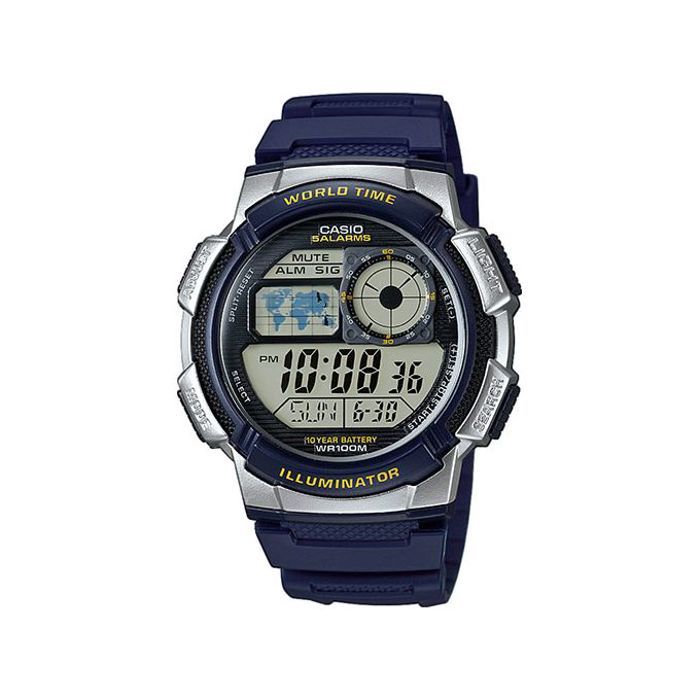 Casio Montre numérique pour Homme 5alarmes Super Bracelet Sport -ae-1000w-2avdf