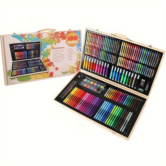 Kit d’Art 180 Pièces Complet | Dessin & Coloriage Enfant