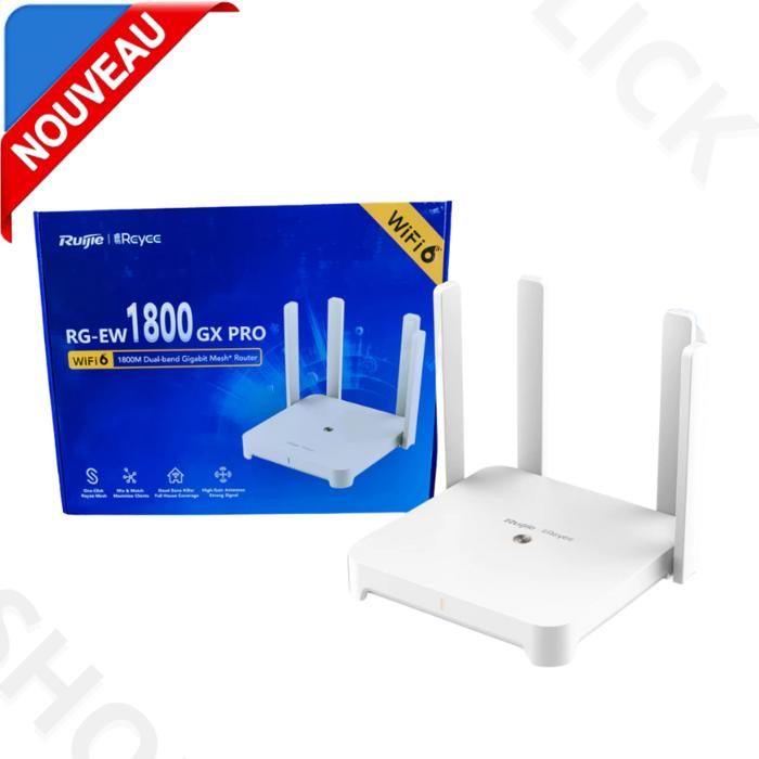 Routeur Wi-Fi 6 maillé double bande Gigabit 1800 Mbps Ruijie RG-EW1800GX PRO