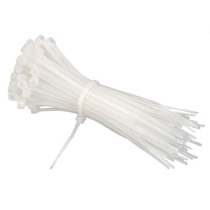 Pack De 100 Pcs Serrage Autobloquant Collier Anneau Câble Nylon (7.6x200mm)