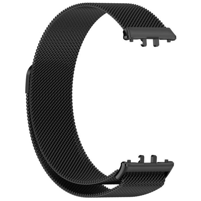 Bracelet à boucle milanaise Noir en acier inoxydable pour Samsung Galaxy Fit 3