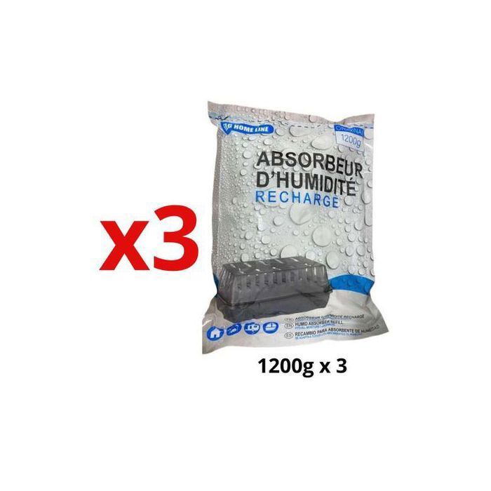 ELG HOME LINE x3 Absorbeur D'Humidité Recharge 1200g , Solution Efficace pour un Air Sain et Sec
