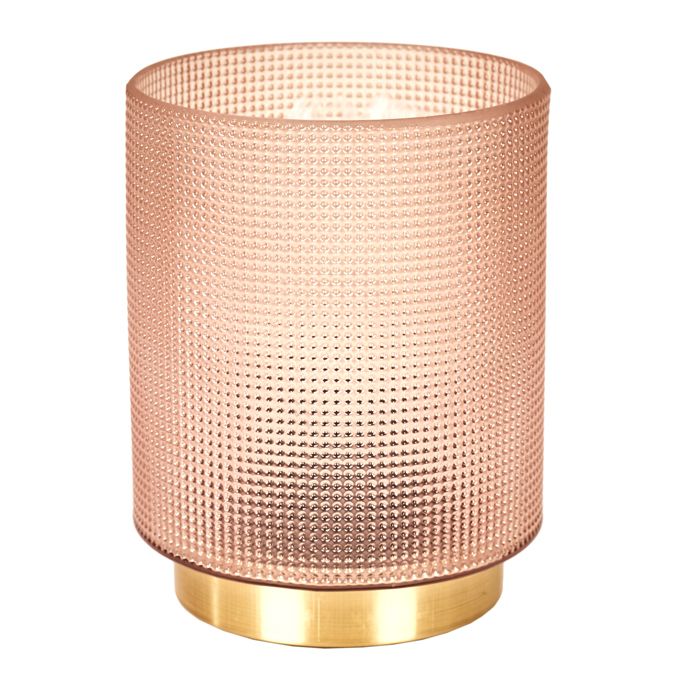 LAMPE A POSER VERRE EMBOSSE ROSE