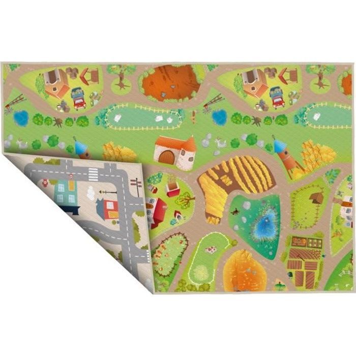 ACHOKA tapis de jeu imperméable double face en mousse 98 x 150 cm