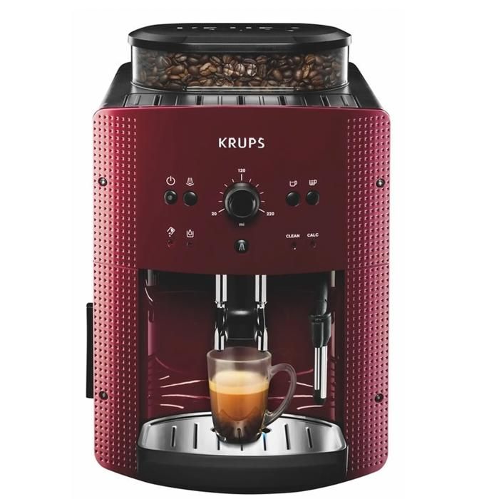Machine à café - KRUPS - EA8107 - Rouge - 15 bar - Compatible café moulu