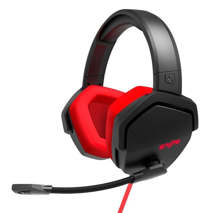 Energy Sistem Gaming Headset ESG 4 Casque Gamer Lumières LED Son surround 7.1 Rouge