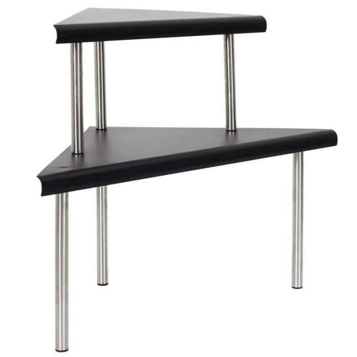 Étagère d'angle de cuisine - Paris Prix - 2 niveaux - 49,5 x 26,5 x 38,5 cm - Métal - Noir