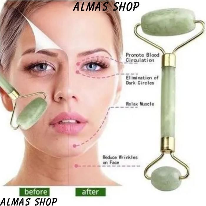 Guasha Naturel rouleau Jade pour Massage et Grattage Facial