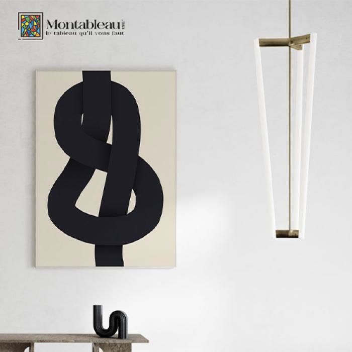 Tableau décoratif - Nœud artistique moderne - 60cm x 40cm - Impression bâche prémium - Élégance chic