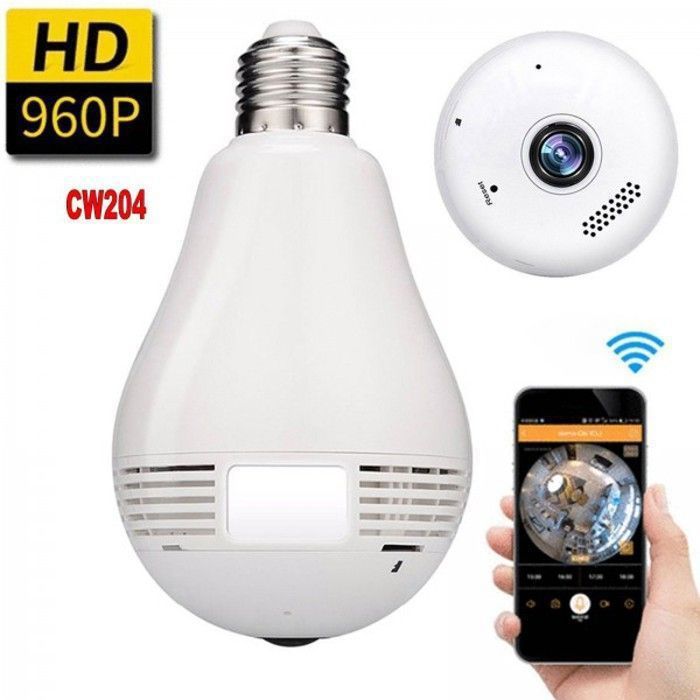 Ampoule Wi-Fi - AntDau71 - Caméra Espion V380 - 1280x720 - Micro SD - Audio bidirectionnel
