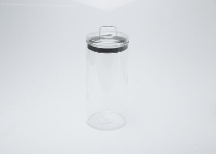 Bocal de rangement en verre avec couvercle en verre