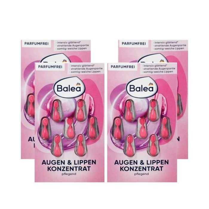 Balea 4 Ampoule Concentré Yeux & Lèvres, 4 X 7 pièces