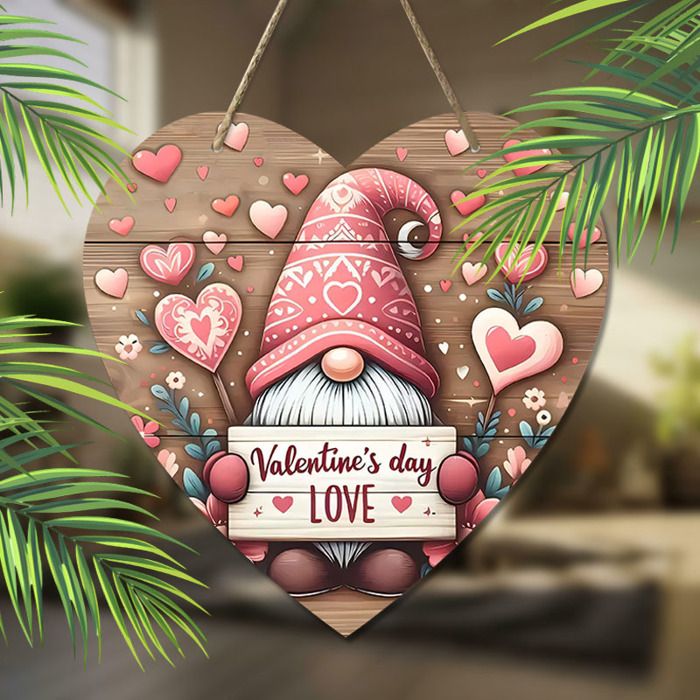 Panneau décoratif - OUTFITS AND MORE - Cœur en bois - Multicolore - 20x20 cm - Saint Valentin