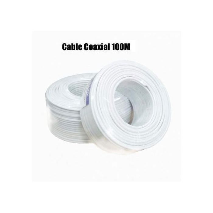 Cable Coaxial pour Caméra surveillance Avec Alimentation 12V (Bobine 100M)