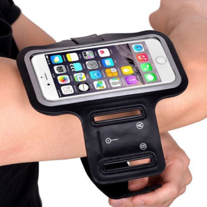 Brassard sport universel pour smartphones de taille moyenne - Noir
