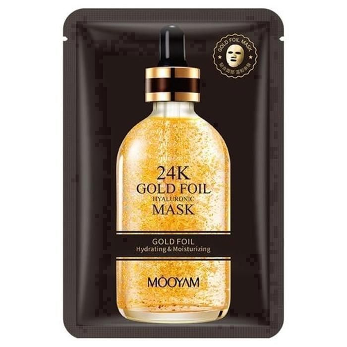 Masque Facial Hyaluronique - MÔOYAM - 24K Gold Foil - Hydratant - Éclaircissant