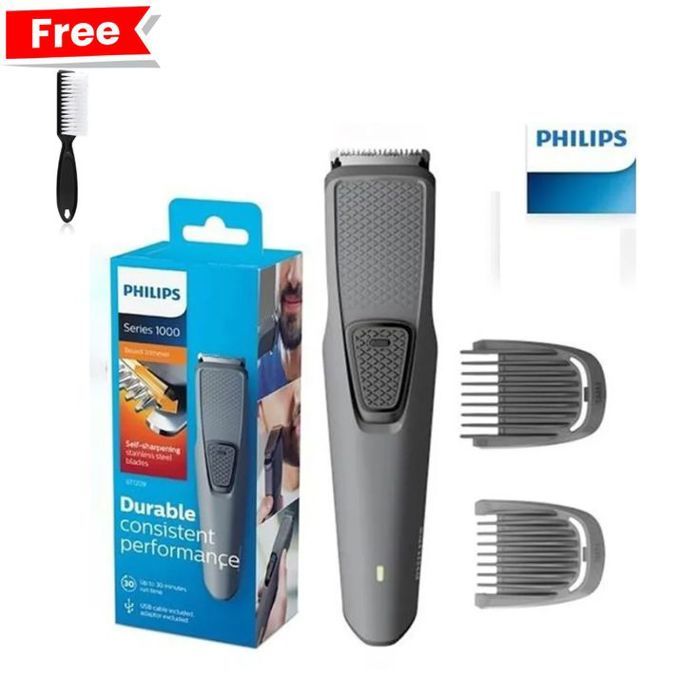 philips Tondeuse à barbe electrique sans fil pour hommes, BT1209 rechargeable+ brosse gratuit