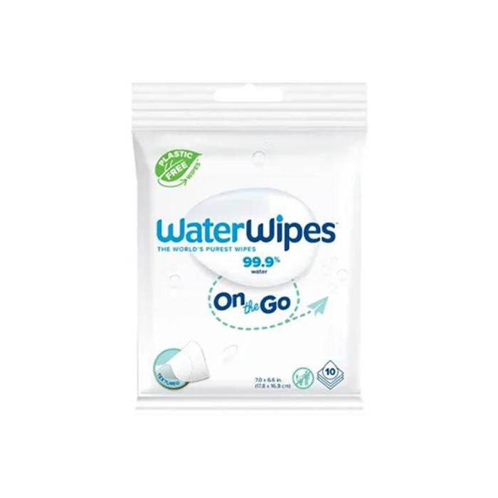 Lingettes - WATERWIPES - On The Go - 10 unités - Hypoallergéniques - Compostables