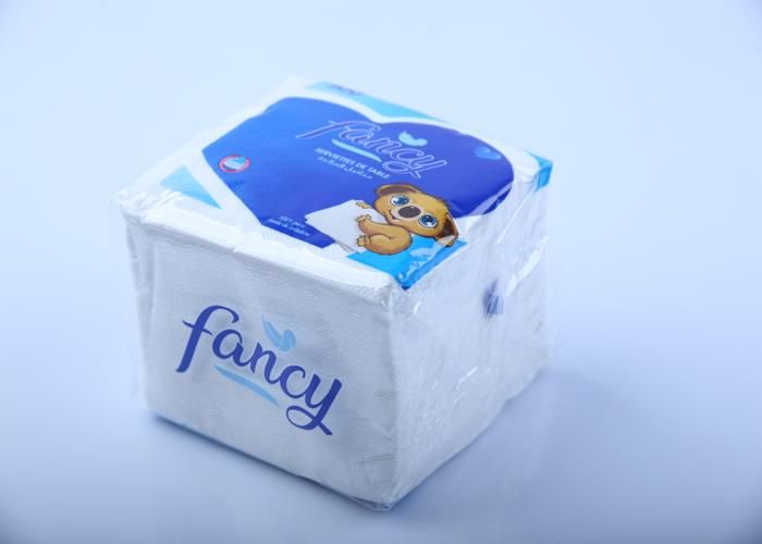 100 Serviettes/Moussel Blanche Fancy 33X33Cm